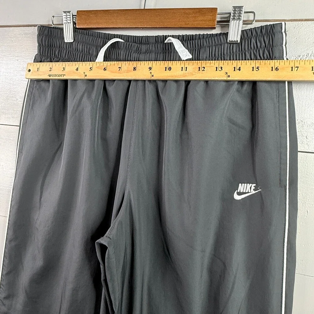 Nike Track Pants Mens Large Dark Gray Mesh Lined Ankle Zip Windbreaker